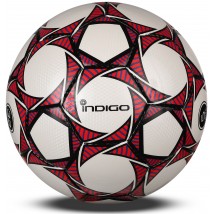 Мяч футбольный №5 INDIGO COACHER c 3D фактурой тренировочный (PU 1.2 мм ) 1911 Бело-красный